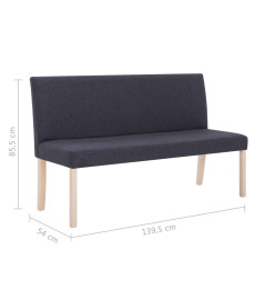 Banc 139,5 cm Gris foncé Polyester