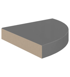 Étagères d'angle flottantes 4 pcs Gris brillant 25x25x3,8cm MDF