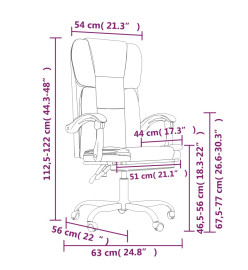 Fauteuil inclinable de bureau Crème Similicuir