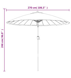 Parasol d'extérieur avec mât en aluminium 270 cm Bleu azuré