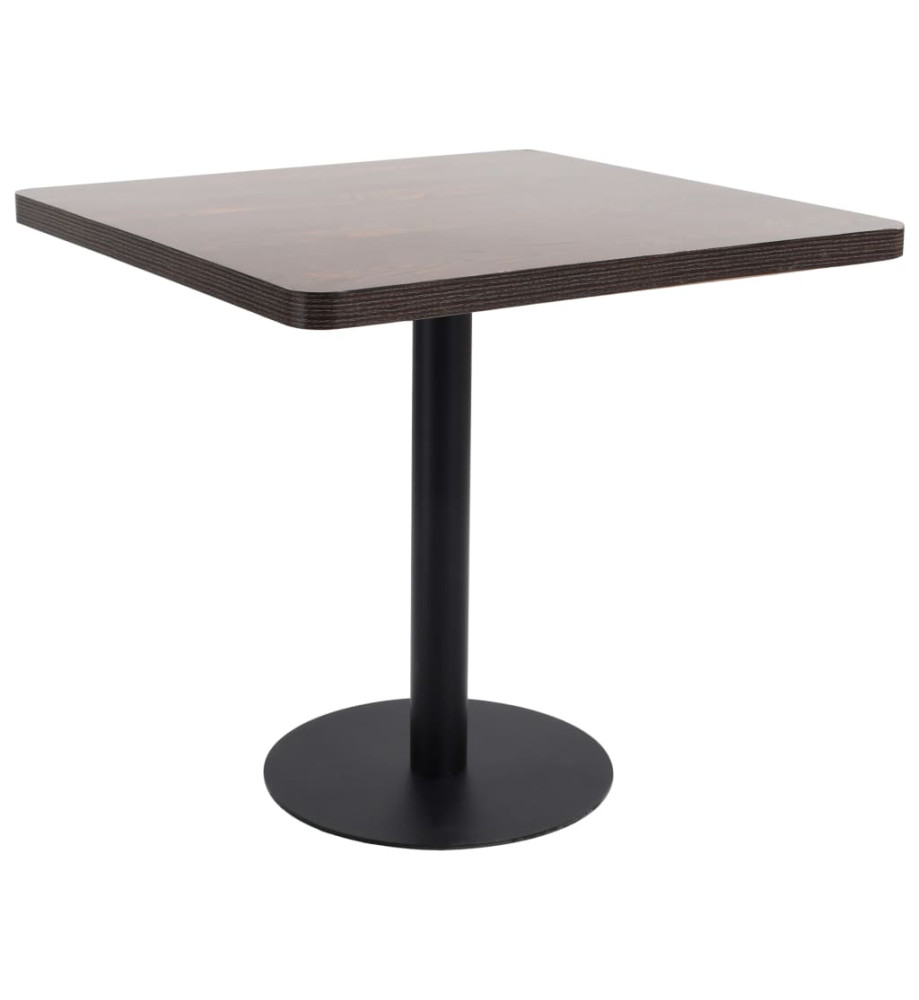 Table de bistro Marron foncé 80x80 cm MDF