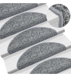 Tapis d'escalier 15 pcs gris 65x21x4 cm