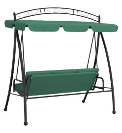 Balancelle de jardin avec auvent vert 198 cm tissu et acier