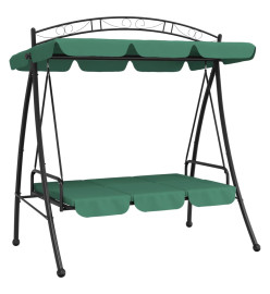 Balancelle de jardin avec auvent vert 198 cm tissu et acier