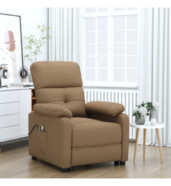 Fauteuil électrique de massage Marron Tissu