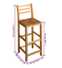 Table et chaises de bar 3 pcs Bois d'acacia massif