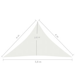 Voile d'ombrage 160 g/m² Blanc 4x4x5,8 m PEHD