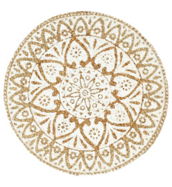 Napperons 4 pcs Blanc 38 cm Rond Jute