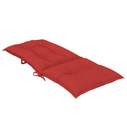 Coussins de chaise de jardin dossier haut lot de 6 rouge tissu