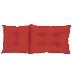 Coussins de chaise de jardin dossier haut lot de 6 rouge tissu
