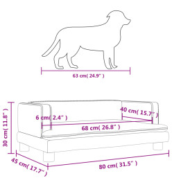 Lit pour chien cappuccino 80x45x30 cm similicuir