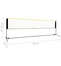 Filet de badminton réglable 500x103x94-158 cm Métal