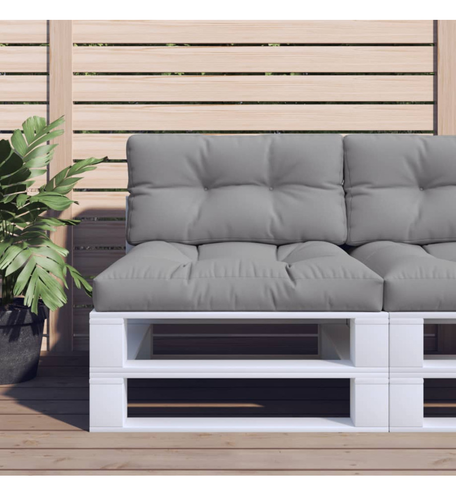 Coussins de palette 2 pcs gris tissu Coussins de palette 2 pcs gris tissu