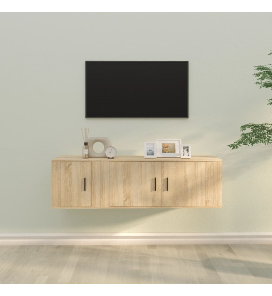 Ensemble de meubles TV 2 pcs chêne sonoma bois d'ingénierie