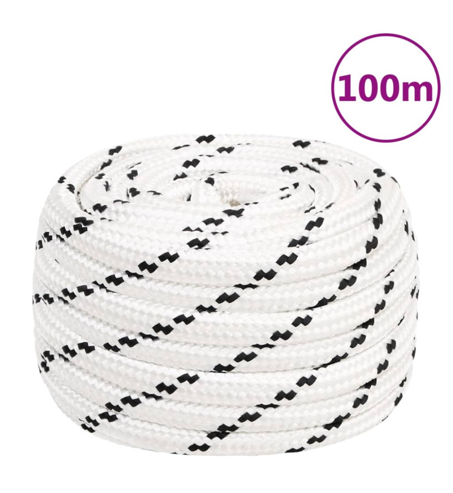 Corde de travail Blanc 16 mm 100 m Polyester