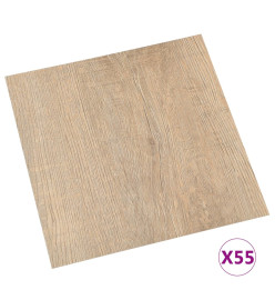 Planches de plancher autoadhésives 55 pcs PVC 5,11 m² Marron