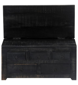 Table basse Noir 65 x 65 x 30 cm Bois de manguier massif