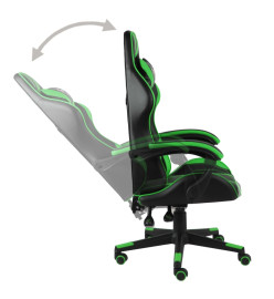 Fauteuil de jeux vidéo Noir et vert Similicuir