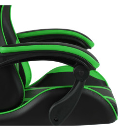 Fauteuil de jeux vidéo Noir et vert Similicuir