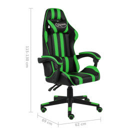 Fauteuil de jeux vidéo Noir et vert Similicuir