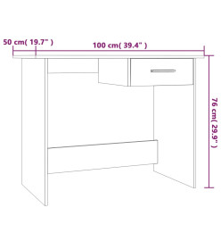 Bureau Sonoma gris 100x50x76 cm Bois d'ingénierie