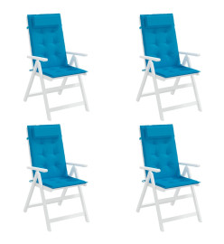 Coussins de chaise à dossier haut lot de 4 bleu clair