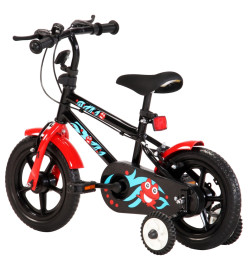 Vélo pour enfants 12 pouces Noir et rouge