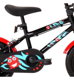 Vélo pour enfants 12 pouces Noir et rouge