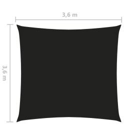 Voile de parasol Tissu Oxford carré 3,6x3,6 m Noir