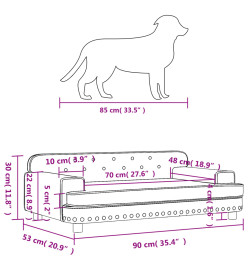 Lit pour chien crème 90x53x30 cm similicuir