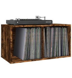 Boîte de rangement à disques vinyle Chêne fumé 71x34x36 cm Bois