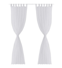 Rideau fin Blanc 140x175 cm 2 pcs