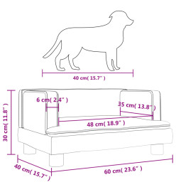 Lit pour chien marron 60x40x30 cm velours