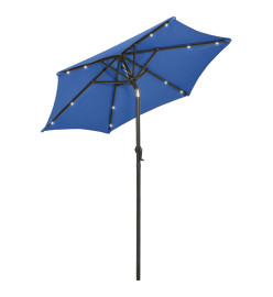 Parasol avec lumières LED Bleu azuré 200x211 cm Aluminium