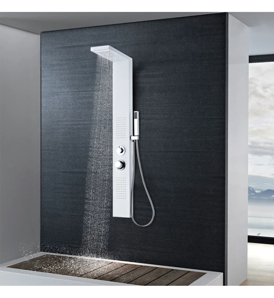 Système de panneau de douche Aluminium Mat Blanc