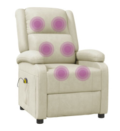 Fauteuil de massage blanc crème similicuir