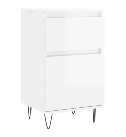 Buffet blanc brillant 40x35x70 cm bois d'ingénierie