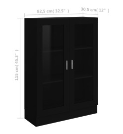 Armoire à vitrine Noir 82,5x30,5x115 cm Aggloméré