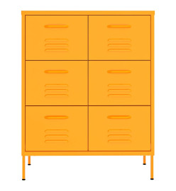 Armoire à tiroirs Jaune moutarde 80x35x101,5 cm Acier