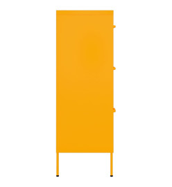 Armoire à tiroirs Jaune moutarde 80x35x101,5 cm Acier