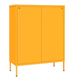 Armoire à tiroirs Jaune moutarde 80x35x101,5 cm Acier