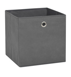 Boîtes de rangement 10 pcs Tissu intissé 28x28x28 cm Gris