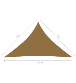 Voile d'ombrage 160 g/m² Taupe 4x4x5,8 m PEHD