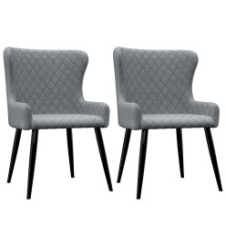 Chaises à manger lot de 2 gris clair tissu