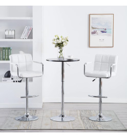 Tabourets de bar lot de 2 blanc similicuir