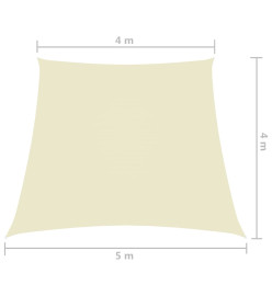 Voile de parasol Tissu Oxford trapèze 4/5x4 m Crème