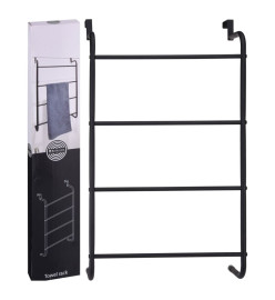 Bathroom Solutions Porte-serviettes suspendu de porte Métal Noir