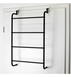 Bathroom Solutions Porte-serviettes suspendu de porte Métal Noir