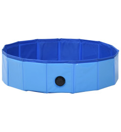 Piscine pliable pour chiens Bleu 80x20 cm PVC