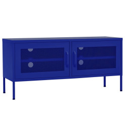 Meuble TV Bleu marine 105x35x50 cm Acier